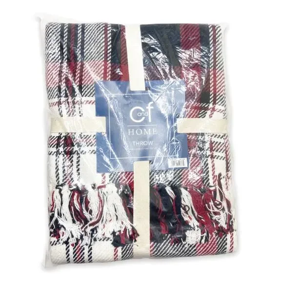 New In Package C And F Home Plaid Fringed Fireside Throw 50X60”